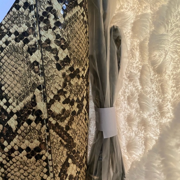 Nice Gift Option! Faux-Leather Snake NWT Oversize Tote Bag Tan Brown - Picture 9 of 16